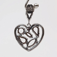 Серьги Сердца (кристалл прозрачный, г/п: родий, 4,3х3 см, 15 гр) Италия  Claudio Canzian 002 02 772