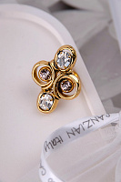 Кольцо (кристаллы персиковые, прозрачные 4,4х3,1 см) Италия Claudio Canzian 002 01 551