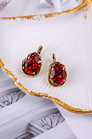 Серьги Капли (кристалл красный, 2,9х1,8 см, 9 гр) Италия Claudio Canzian 002 02 759