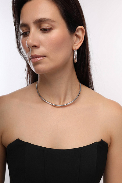 Колье Гривна (13 см, г/п: родий) BS05 0018R-00N