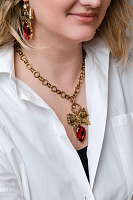 Колье Банты (кристалл красный, 8х4.7 см, 53 см) Италия Claudio Canzian 002 05 335