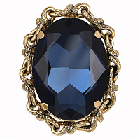 Кольцо (Кристалл синий, 3,5х2,7 см, регулируется) Италия Claudio Canzian 002 01 563