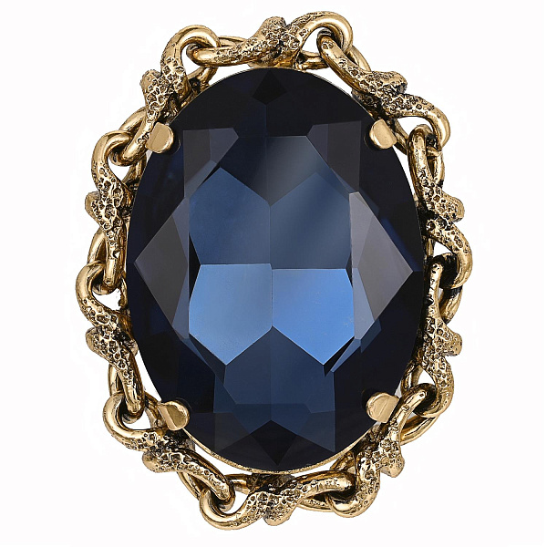 Кольцо (Кристалл синий, 3,5х2,7 см, регулируется) Италия Claudio Canzian 002 01 563