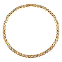 Колье Теннис (кристаллы шампань 4 мм, г/п: золото 36-39 см) Uvelina SW00 0001G-016N