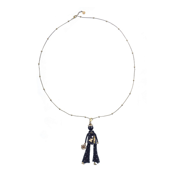 Подвеска (кукла Эллис в черном брючном костюме, золотистый) MIA-2408-CL5915 Франция MiAmelie