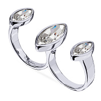 Кольцо Эйва (кристаллы белые, г/п: родий, р.16-17 регулируется) Uvelina SW00 0085R-001R-6