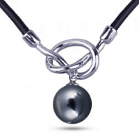 Колье (Майорка темно-серая, г/п: родий) MK11 0010R-06f1 Uvelina