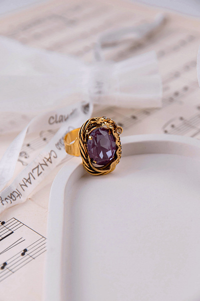 Кольцо Клавдия (кристалл орхидея, 2,7х2 см) Италия Claudio Canzian 002 01 126