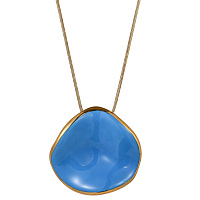 Колье (керамика голубой, г/п: золото, длина 60 см, 5х4.7 см) Испания  01905014 Maximilianas