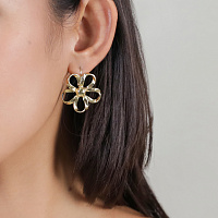 Серьги MOOREA (8,4гр, 3 см, г/п: золото) 12-32150 Франция Ori-Tao