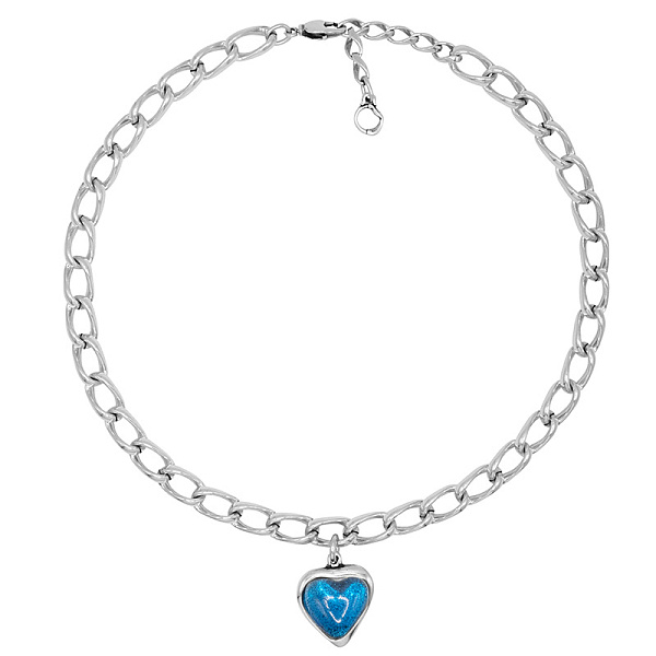 Колье муранское стекло - синий, г/п: серебро 241808-07 Испания Ciclon New Cuore