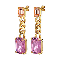 Серьги CALLA (кристалл медовый, розовый, г/п: золото, 6х1,6 см) Дания DYRBERG/KERN 460010