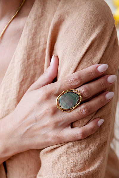 Кольцо REFLET (перламутр, 7,95 гр, регулируется, г/п: золото) 19-40530 Франция Ori-Tao