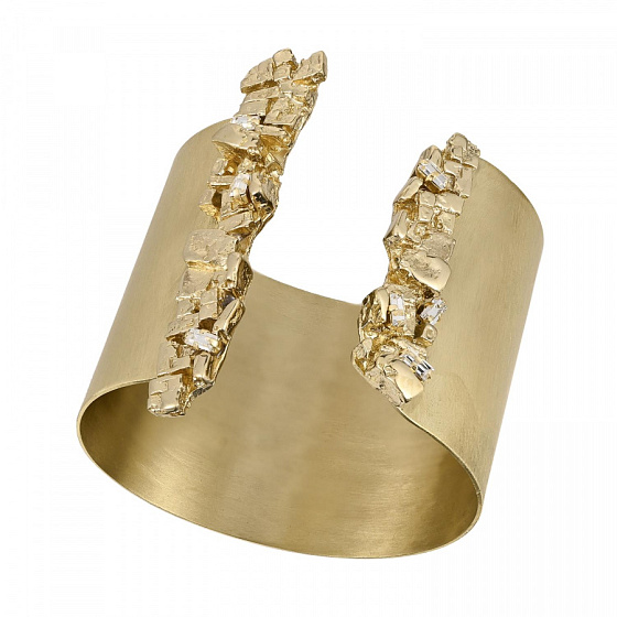 картинка Браслет (кристаллы прозрачные, г/п: золото, регулируется, 4.9 см) Греция Kalliope 022 04 036 ювелирный  магазин Калина являющийся официальным дистрибьютором в России 