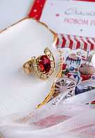 Кольцо Подкова (кристалл красный, 2,7х2,2 см.) Италия Claudio Canzian 002 01 575