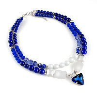 Колье(Кварц, хрустальное стекло, латунь. Гальв. покрытие: родий.) Solo 10118171 Россия