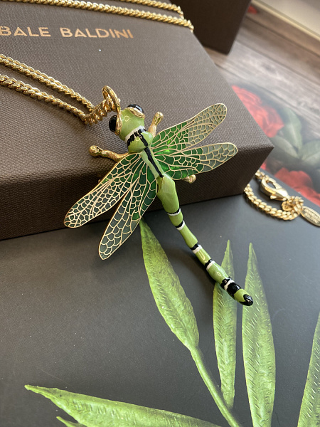 Колье Стрекоза (эмаль, г/п: золото) Италия ANNIBALE BALDINI 007 05 012