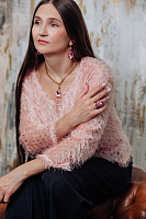 Колье Капля б. (кристалл розовый) Италия  Claudio Canzian  002 05 350