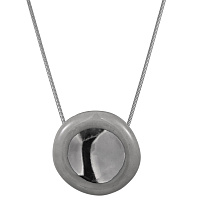 Колье (керамика серый, г/п: серебро, длина 50.5 см, D 3.4 см) Испания  01905042 Maximilianas