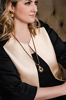 Колье (кубический цирконий, 80х4см, 4,5х3,5 см) Италия Claudio Canzian 002 05 868