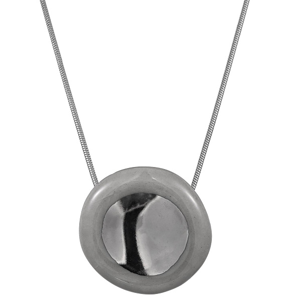 Колье (керамика серый, г/п: серебро, длина 50.5 см, D 3.4 см) Испания  01905042 Maximilianas