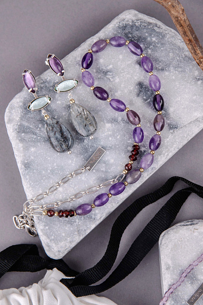 Серьги Gotborg (Ракушка, кианит, 5 см) 12-90455 Франция Nature Bijjoux