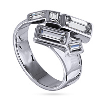 Кольцо Богемия (кристаллы прозрачные, г/п: родий, регулир от 18 размера) Uvelina SW00 0045R-001R