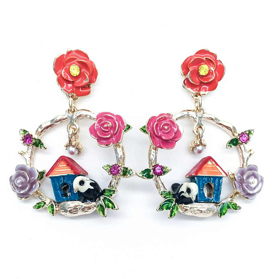 картинка Серьги Chance (Кр.Preciosa, эмаль, ) 20105350 Китай  ювелирный  магазин Калина являющийся официальным дистрибьютором в России 