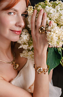 Браслет Карина (кристалл медовый, 3х2,3см, 16,5-22см, регулир.) Италия Claudio Canzian 002 04 132