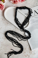 Колье Gabriella (Богемское стекло - черный, натур.кожа) Италия Perfetto