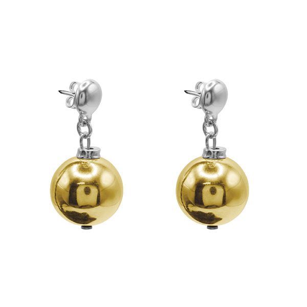 Серьги Ciclon (г/п: серебро, золото, 3Х2 см) 250606 Испания Spherik