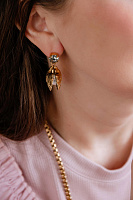 Серьги Ракушка (кристалл графит, майорка, 3,5х1,4см, 12гр.) Италия Claudio Canzian 002 05 786