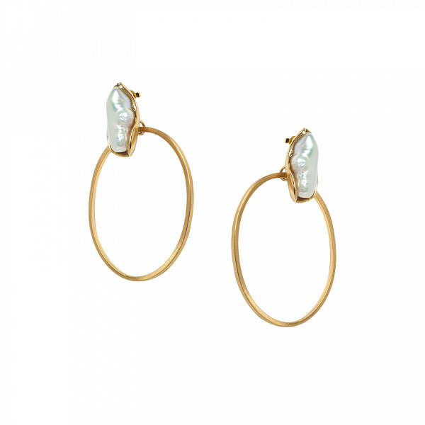 Серьги Periwinkle (жемчуг, г/п: золото) Греция Katerina Vassou KV25.2-308785G