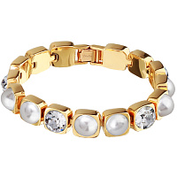 Браслет (кристаллы - белые, майорка, 8мм, г/п: золото 17-19 см) Uvelina SW00 0011G-01B