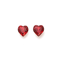 Серьги Сердца (кристалл красный, г/п: родий, 0.6х0.6 см) 21008 227 Австрия Oliwer Weber