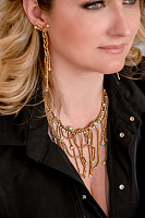 Колье Хромосомы (кристалл голубой, белый опал) Италия Claudio Canzian  002 05 239