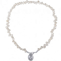 Колье (перламутр белый; г/п: родий) Китай KG20 1109-1c