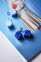 Серьги Rombo голубой Италия ENZO BENZO