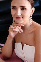 Серьги (майорка розовый, г/п: золото, 8,2х1,4 см, 20гр.) Испания Madreperla 020 02 107