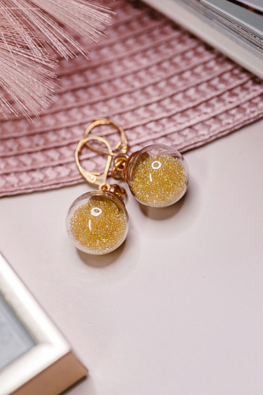 картинка Серьги Sand желтый d1.4 см Италия ENZO BENZO  ювелирный  магазин Калина являющийся официальным дистрибьютором в России 