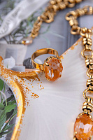 Кольцо (кристалл манго, 1,8х1,3 см) Италия Claudio Canzian 002 01 127