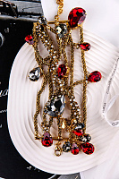 Браслет Хромосомы (кристаллы красные, графит, лунные, 16+6см) Италия Claudio Canzian  002 04 072