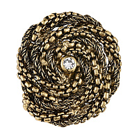 Кольцо Цепи (кристалл прозрачные, 3.9х3.5 см. регулируется) Италия  Claudio Canzian 002 01 594