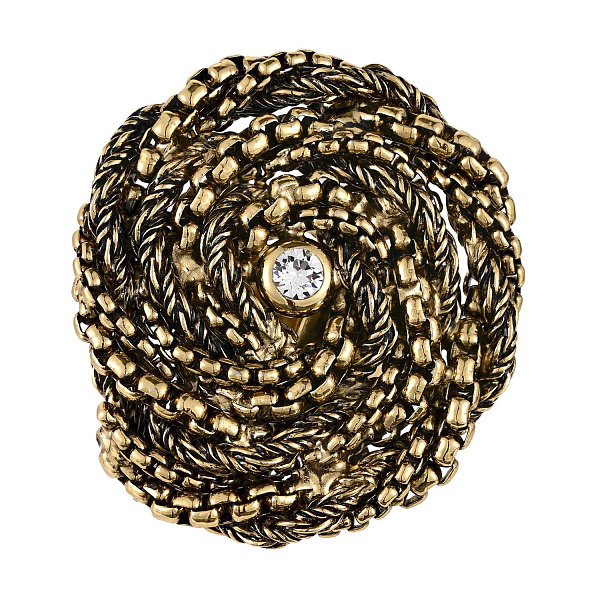 Кольцо Цепи (кристалл прозрачные, 3.9х3.5 см. регулируется) Италия  Claudio Canzian 002 01 594