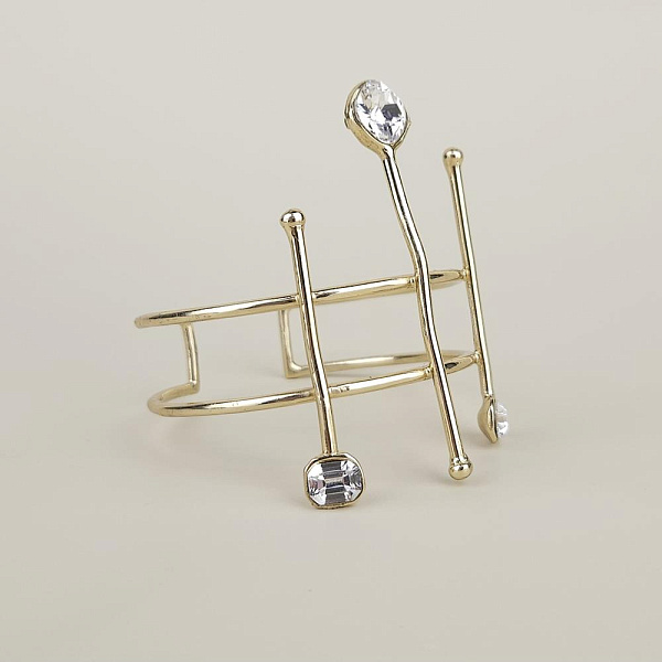 Браслет (кристалл прозрачный 6,7 см, 1х1см, г/п: золото) Греция Kalliope 022 04 018