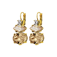 Серьги PARSANA (кристалл медовый, прозрачный, г/п: золото, 3,2х1,6 см) Дания DYRBERG/KERN 470010