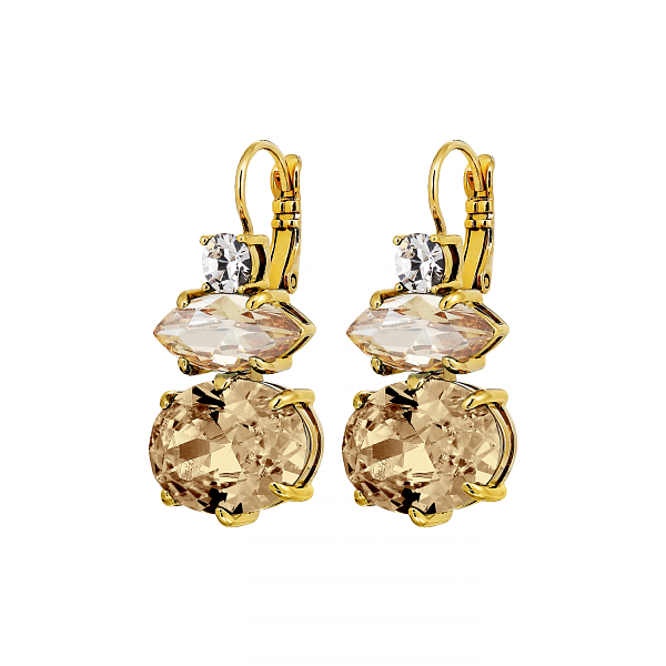 Серьги PARSANA (кристалл медовый, прозрачный, г/п: золото, 3,2х1,6 см) Дания DYRBERG/KERN 470010