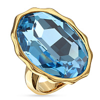 Кольцо Сияние (кристалл аквамарин, г/п: золото, р.17,5)  SW00 0095G-202R-7 Uvelina