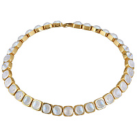 Колье Теннис (Кристаллы белый опал хамелеон 8мм, 37-40 мм, г/п: золото) SW00 0010G-129N Uvelina