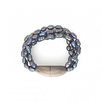 Браслет Pebble bea (Жемчуг, эбеновое дерево, до 18р., на магните) 13-44323 Франция Nature Bijjoux 